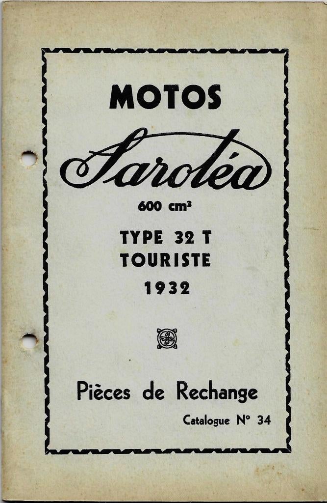 Sarolea 32 T 600 cc pieces de rechange onderdelenboek, Motoren, Ophalen of Verzenden, Overige merken