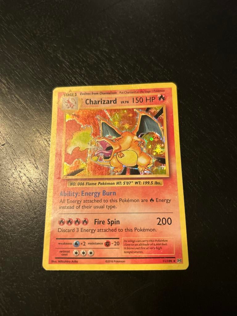 Charizard Pokémon Kaart - Holo - XY Evolutions 11/108, Ophalen of Verzenden, Gebruikt, Losse kaart, Foil