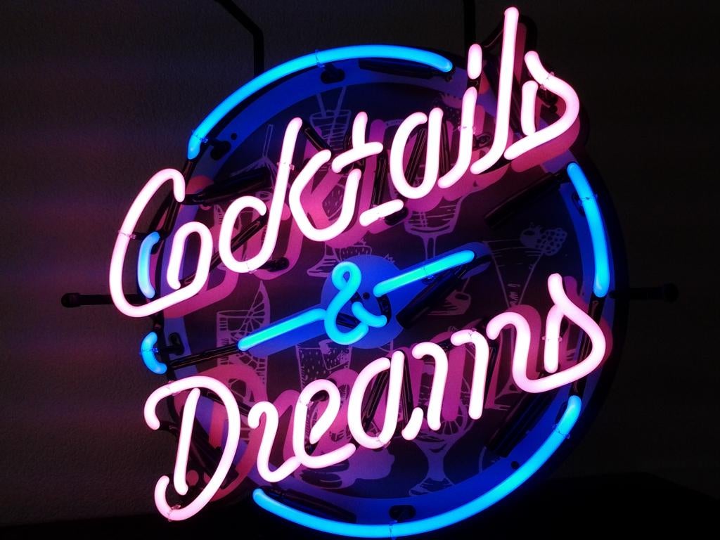 Cocktails neonverlichting div. neon lampen fifties sixties, Ophalen, Zo goed als nieuw, Lichtbak of (neon) lamp