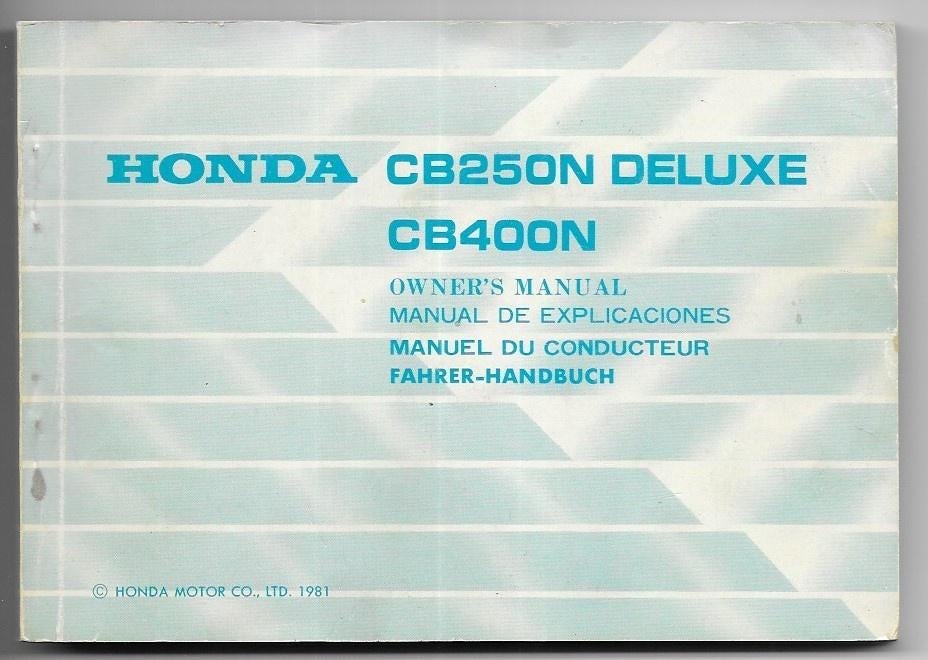 Honda CB250 N CB400 N manual Betriebsanleitung (4695z), Ophalen of Verzenden, Honda