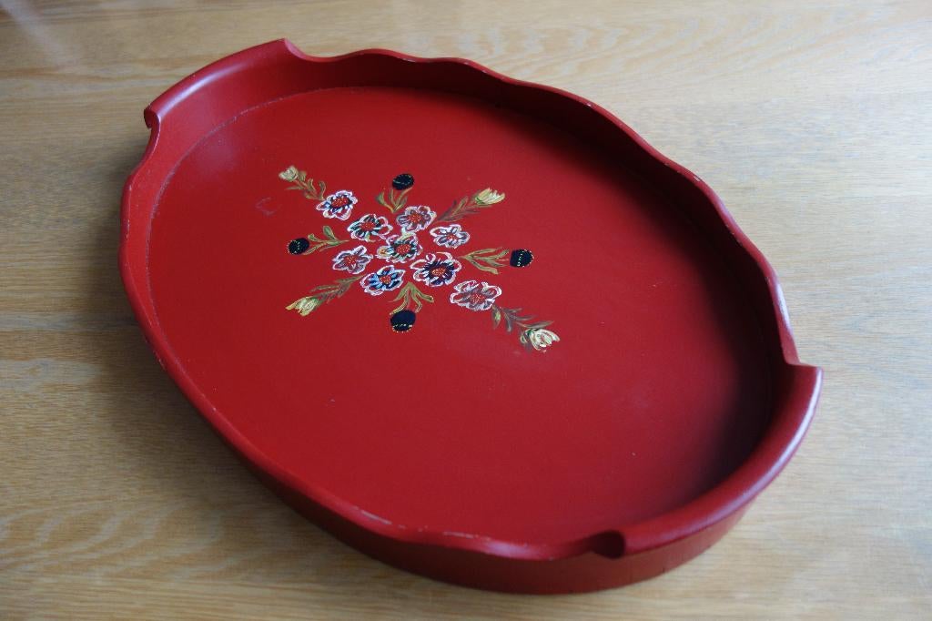 Dienblad ovaal Hindelopen gebloemd, Ophalen of Verzenden