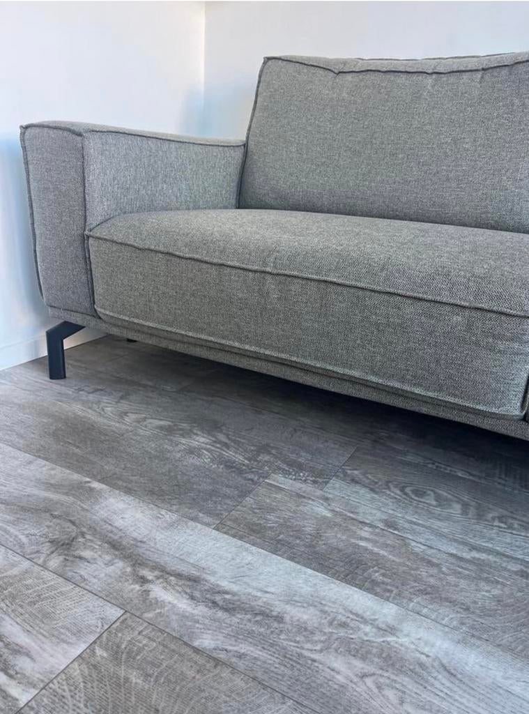 Grijs groene hoekbank, Huis en Inrichting, Ophalen, 250 tot 300 cm, Gebruikt, 100 tot 125 cm
