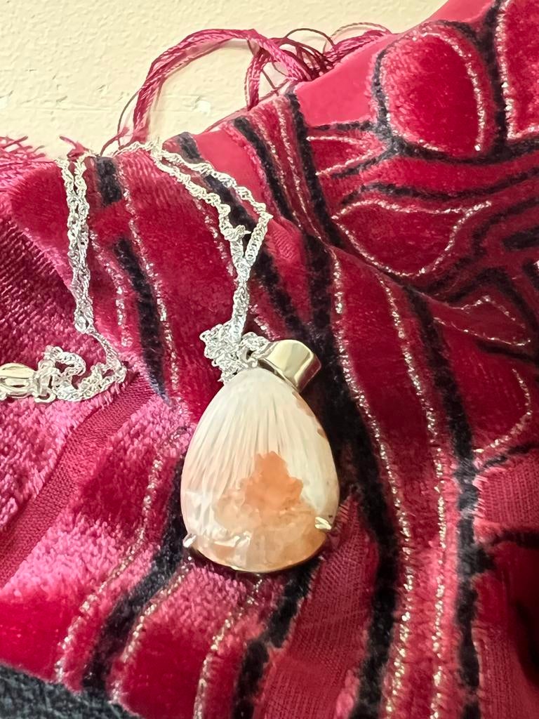 Scoleciet hanger innerlijke vrede inzicht derde oog magie, Nieuw, Ophalen of Verzenden, Roze, Met edelsteen