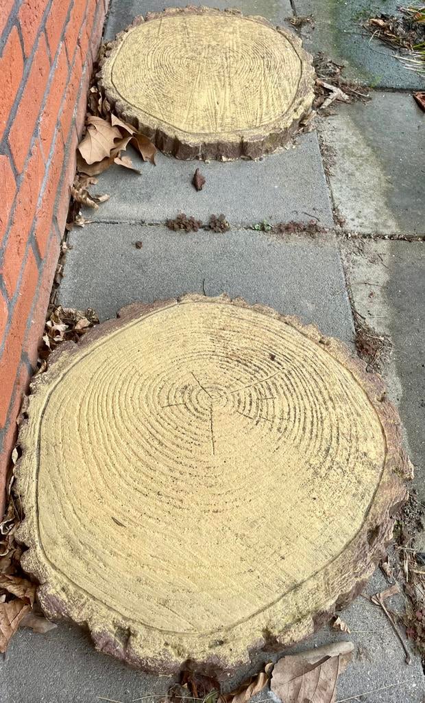 Boomstam staptegels, Tuin en Terras, Tegels en Klinkers, Zo goed als nieuw, Terrastegels, Hout, Ophalen