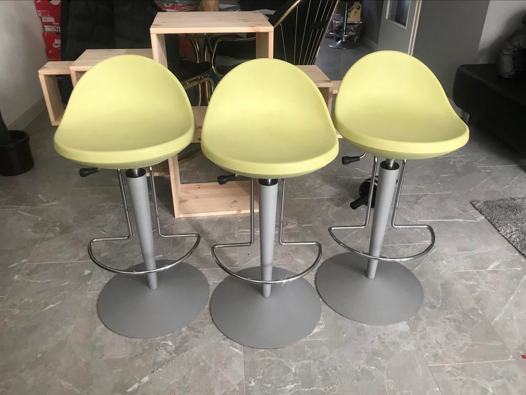 Roberto Foschia Barstools 1980 Vintage, In hoogte verstelbaar, 60 tot 90 cm, Ophalen of Verzenden, Zo goed als nieuw