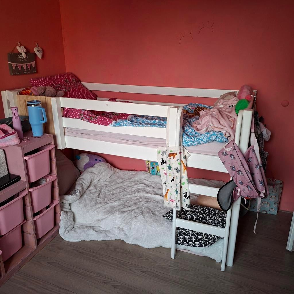 Halfhoogslaper met glijbaan, Kinderen en Baby's, Kinderkamer | Stapelbedden en Hoogslapers, Ophalen of Verzenden, Gebruikt, Halfhoogslaper