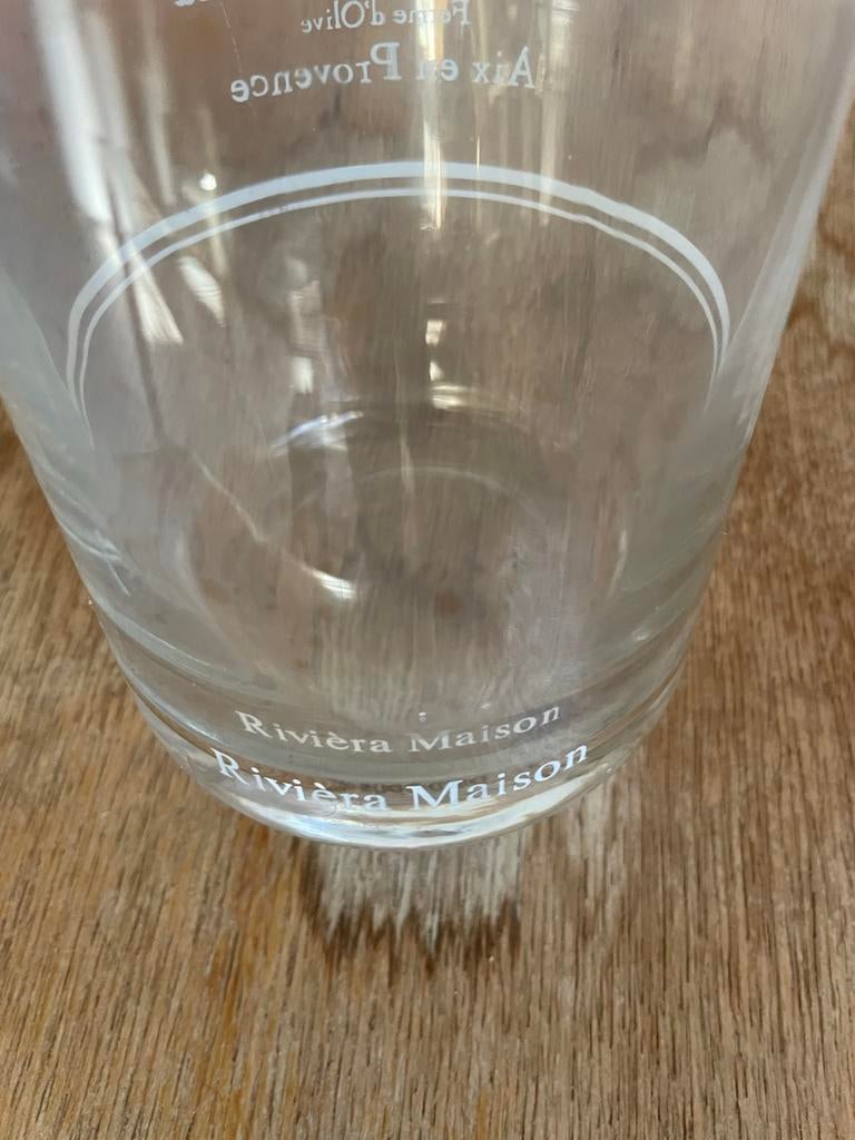 Riviera Maison Olie Schenkfles Glas - Huile d'Olive, Huis en Inrichting, Ophalen of Verzenden, Gebruikt