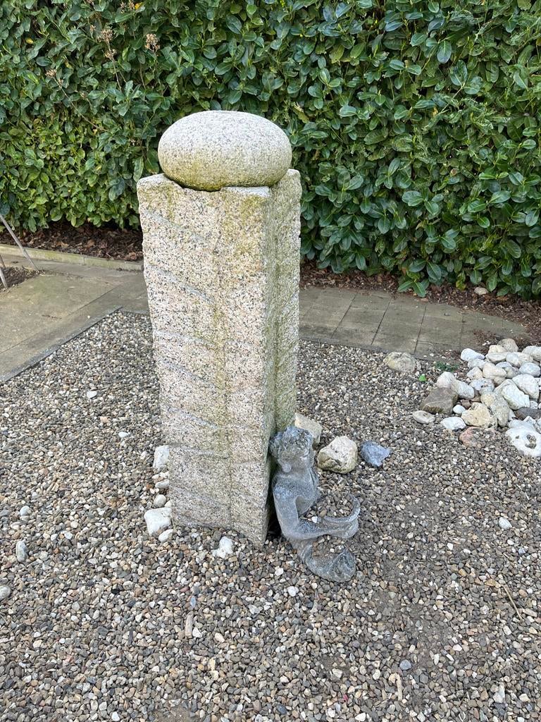 Granieten waterornament met Boeddha beeldje, Ophalen, Gebruikt, Graniet, Waterornament