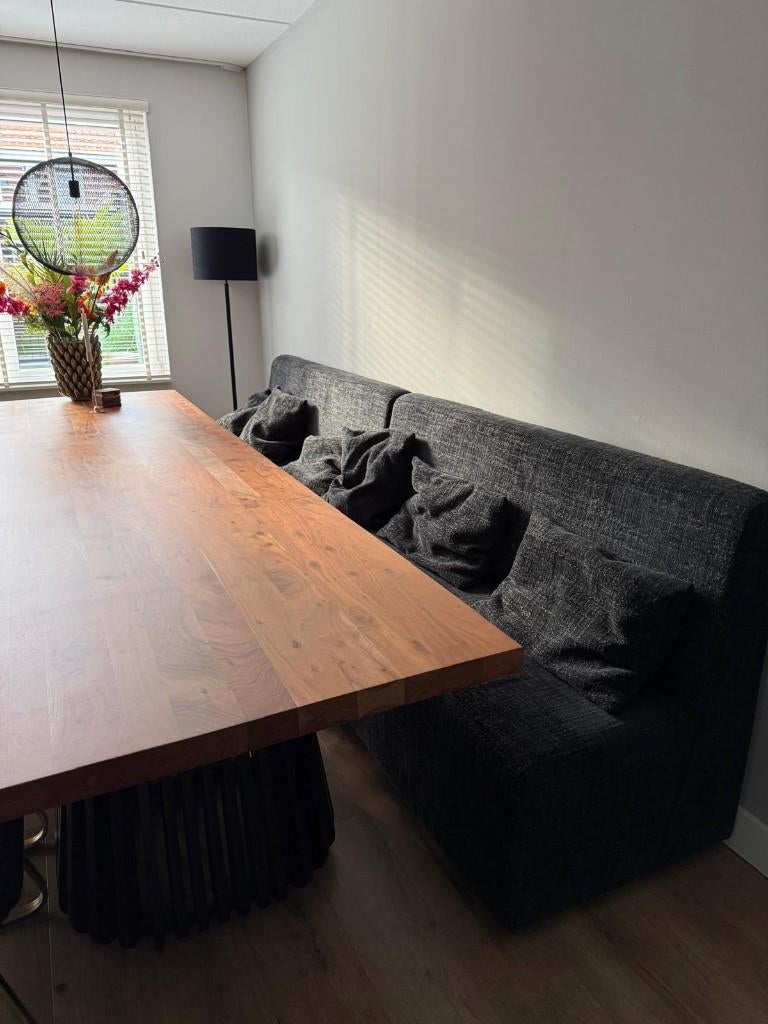 Luxe eetkamer tafel set 3,20 m set 10 persoon 2 bank + stoel, Ophalen, 100 tot 150 cm, 200 cm of meer, Zo goed als nieuw