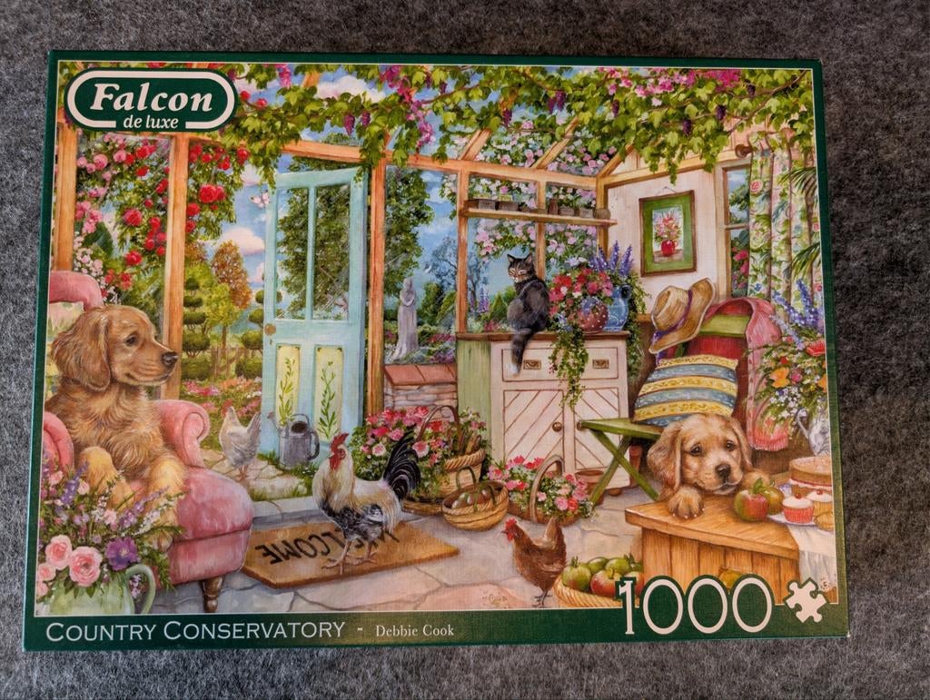 FALCON puzzel  "Country Conservatory"., Hobby en Vrije tijd, Denksport en Puzzels, Ophalen of Verzenden, 500 t/m 1500 stukjes