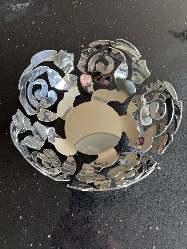 Alessi rvs fruitschaal., Overige materialen, Gebruikt, Schaal, Rond