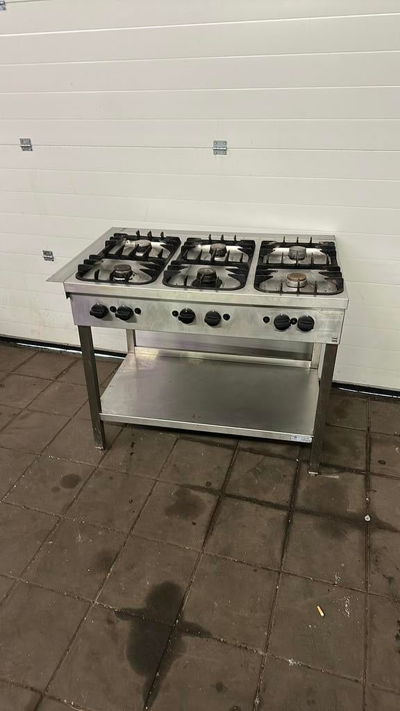 Rvs 6 pits fornuis, Ophalen, 60 cm of meer, ..., Zo goed als nieuw