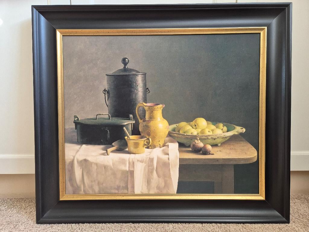 Henk Helmantel giclée stilleven met gele kan en appels, Ophalen