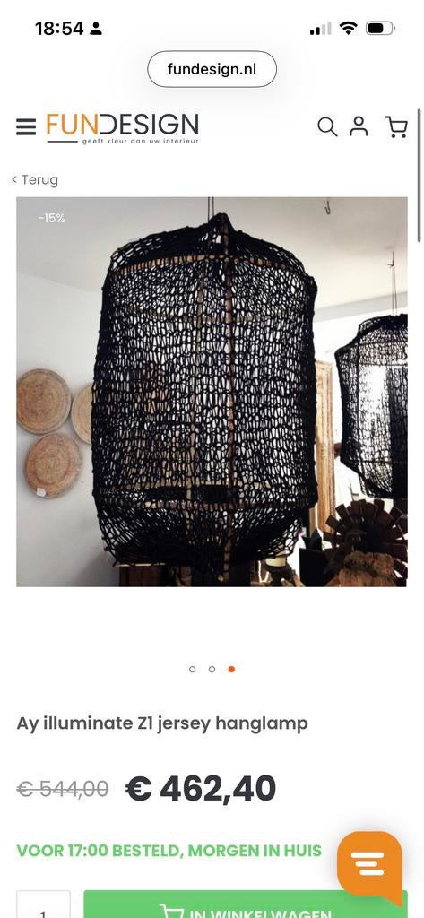 Ay Illuminate Z1 Jersey Hanglamp, Ophalen of Verzenden, Zo goed als nieuw, Hout, 75 cm of meer