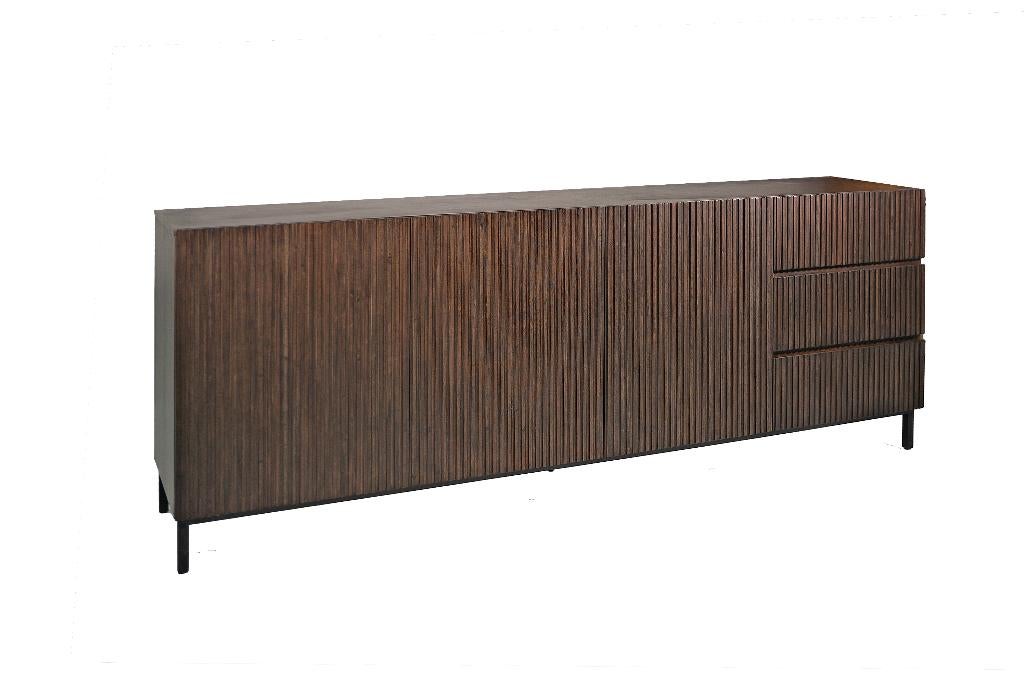 dressoir 225 cm 3 x la kwaliteit 3 x deur Kwaliteit actie, Overige houtsoorten, Sevilla dressoir 225 cm sterk Acacia hout 3d 3 l laagste prijs