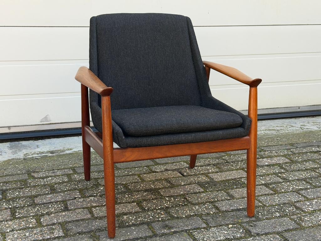 Arne Vodder Model 410 Slagelse fauteuil Vintage Deens Design, Huis en Inrichting, Ophalen, Gebruikt, Minder dan 75 cm, Hans Wegner Vodder Getama Vitra Eames Togo Retro Moller Bank