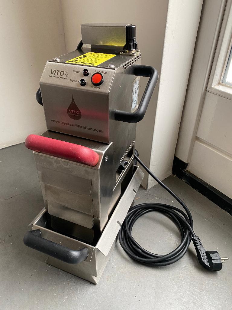 Vito frituur filter / vetfilter / oliefilter systeem bakwand, Ophalen, Zo goed als nieuw