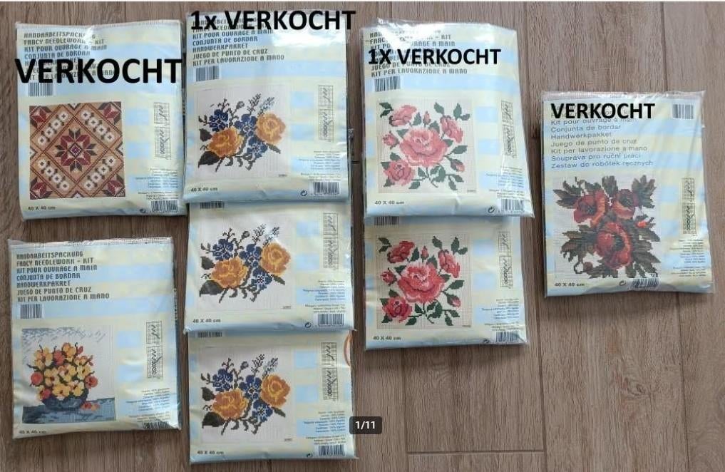 NIEUW handwerkpakket kruissteek borduren 40 x 40 cm kussen, Hobby en Vrije tijd, Borduren en Borduurmachines, Ophalen of Verzenden