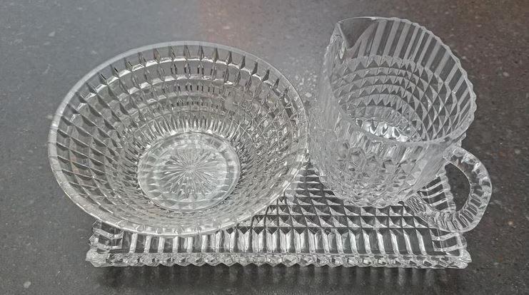 Prachtig suiker en room setje van glas, Overige typen, Ophalen of Verzenden, Overige stijlen, Glas