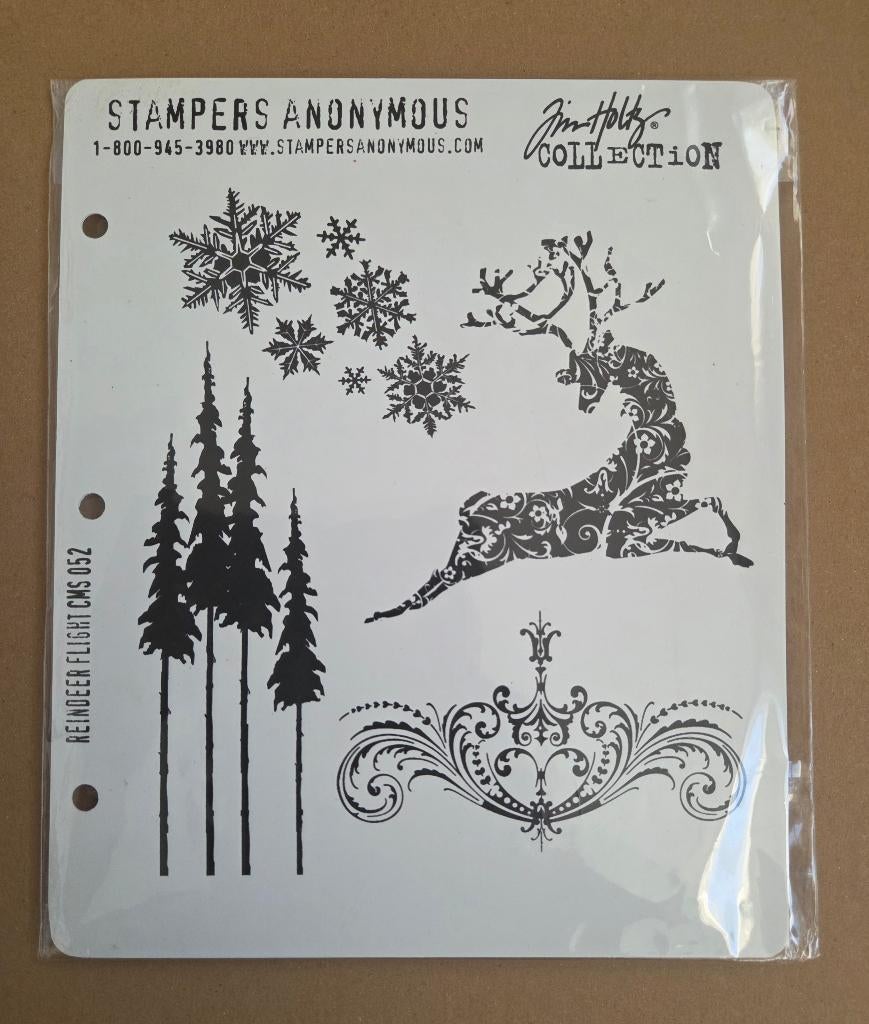 Tim Holtz Reindeer Flight stamp set, Ophalen of Verzenden, Zo goed als nieuw, EZ-mounted stempel