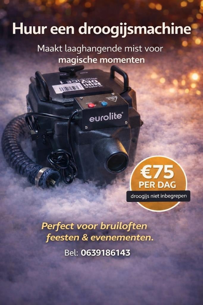 Droogijs machine te huur. Dry ice., Eén persoon