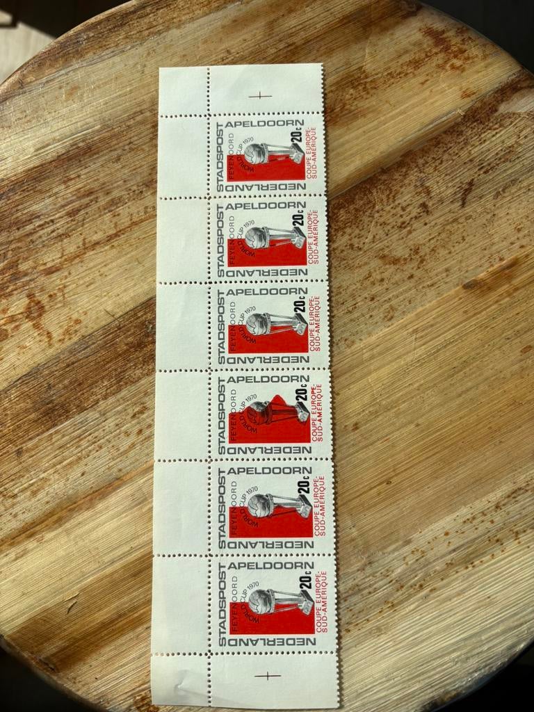 Feijenoord - postzegelserie (6 stuks) wereldbeker 1970, Ophalen of Verzenden, Nieuw, Buitenlandse clubs
