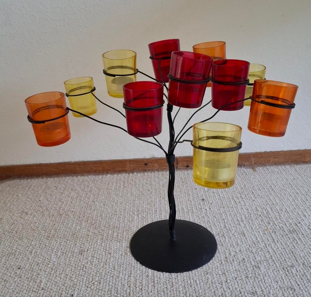 Waxine theelichtjes houder, Gebruikt, Rood, 25 tot 50 cm, Ophalen of Verzenden