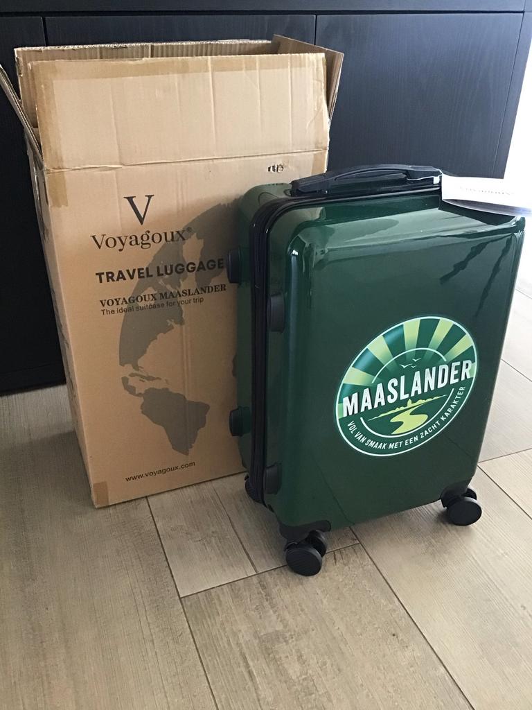 Groene Voyagoux Maaslander trolley koffer, Sieraden, Tassen en Uiterlijk, Koffers, Ophalen, 50 tot 60 cm, Hard kunststof, 35 tot 45 cm