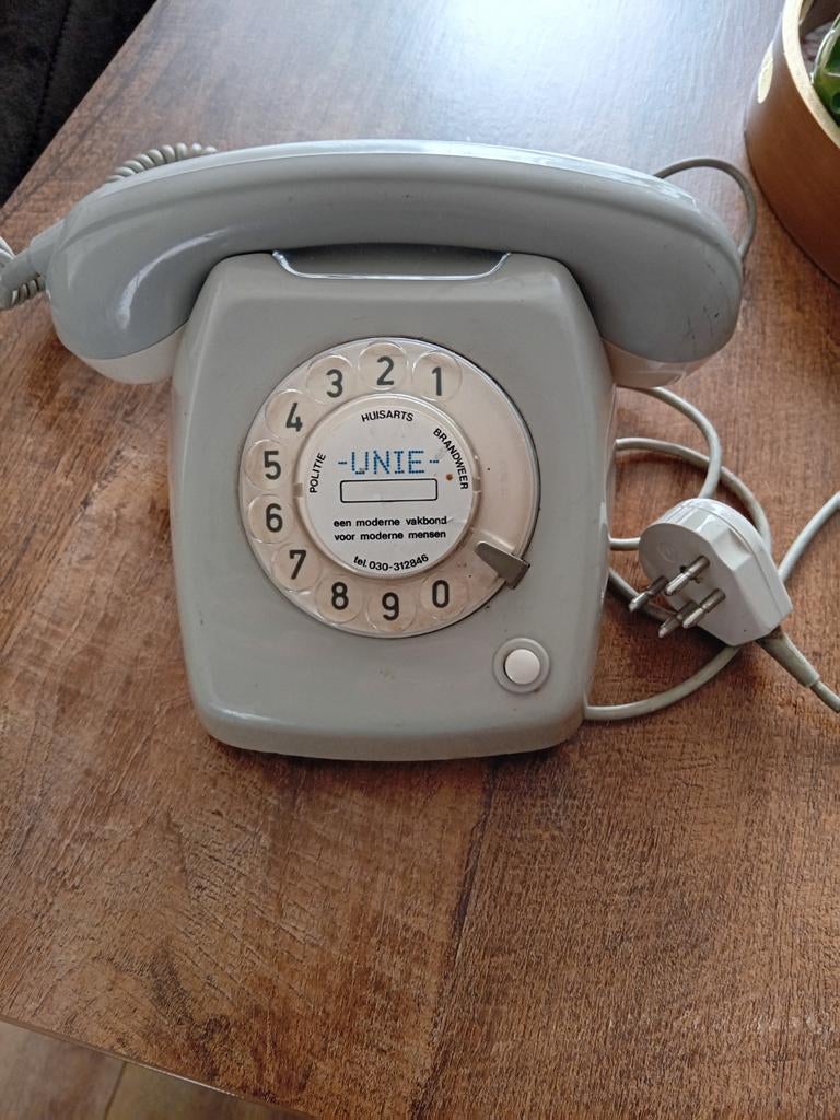Vintage PTT Telefoon met Draaischijf - Type T65 Ericsson, Ophalen of Verzenden, Gebruikt, 1 handset