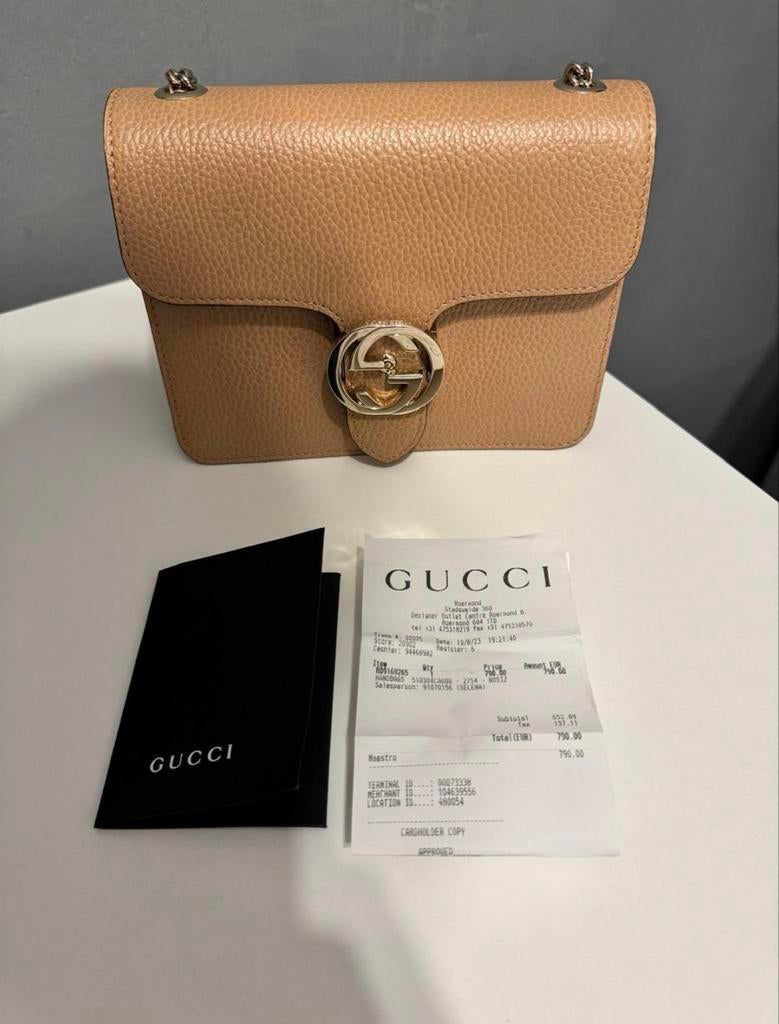 Gucci tas NIEUW (echt leer), Ophalen of Verzenden, Nieuw, Beige, Schoudertasje