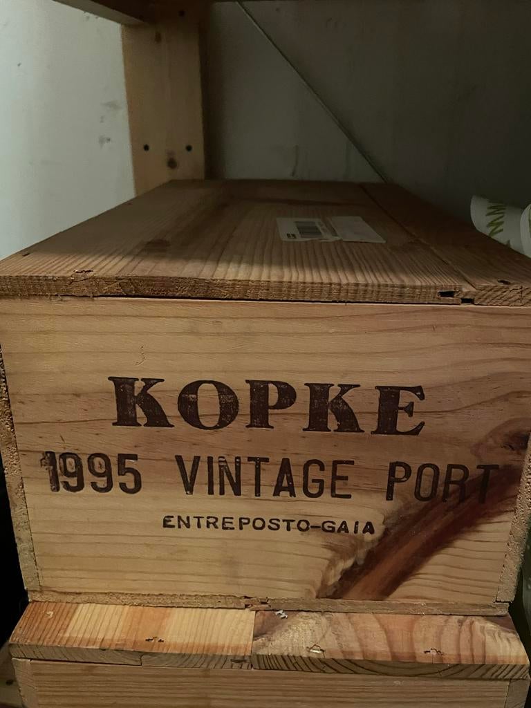 6 flessen Kopke 1995 Vintage Port - Exclusieve Collectie, Verzamelen, Wijnen, Ophalen, Zo goed als nieuw, Overige gebieden, Port
