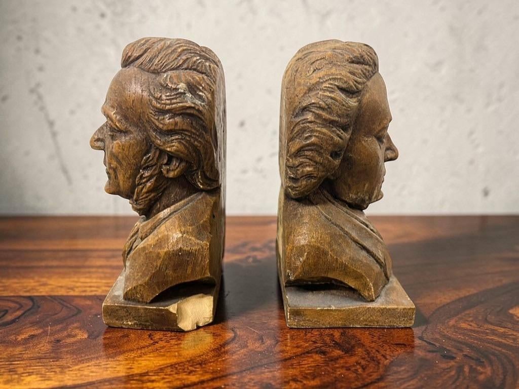 Set van 2 vintage bustes / boekensteunen : Chopin vs Wagner, Antiek en Kunst, Ophalen