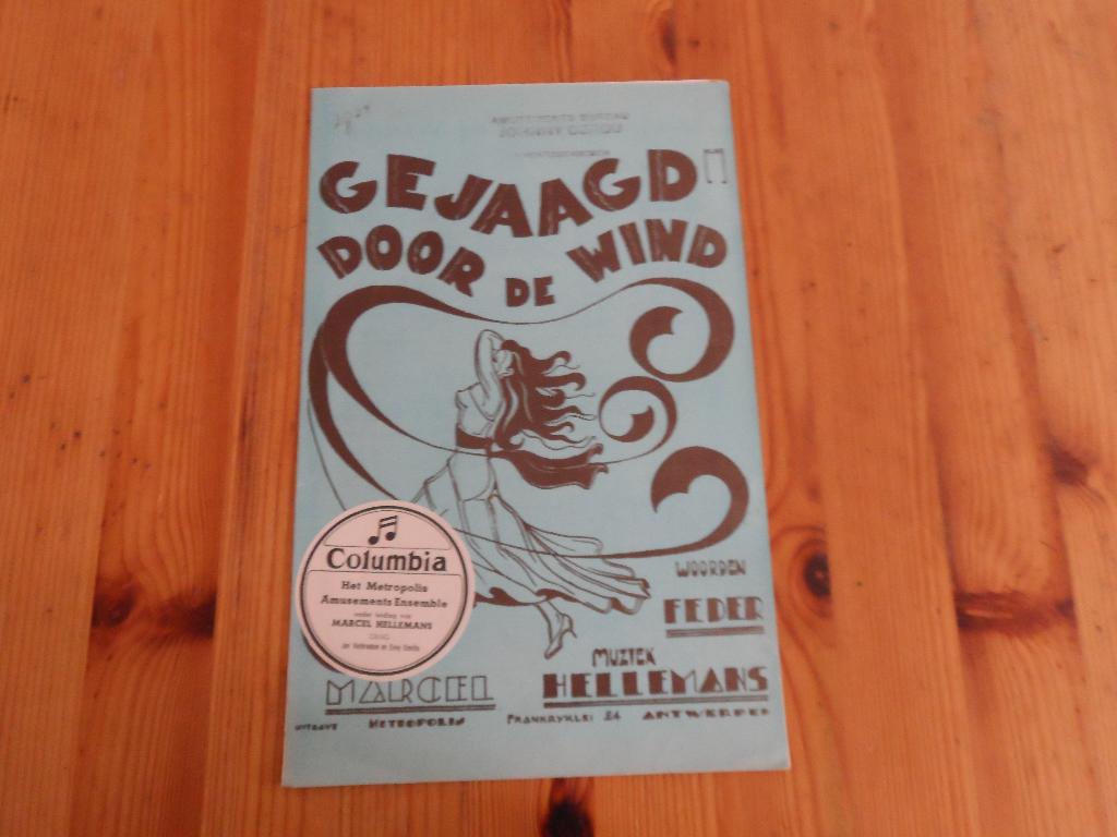 Gejaagd door de wind - marcel hellemans, Muziek en Instrumenten, Bladmuziek, Gebruikt, Ophalen of Verzenden, Artiest of Componist