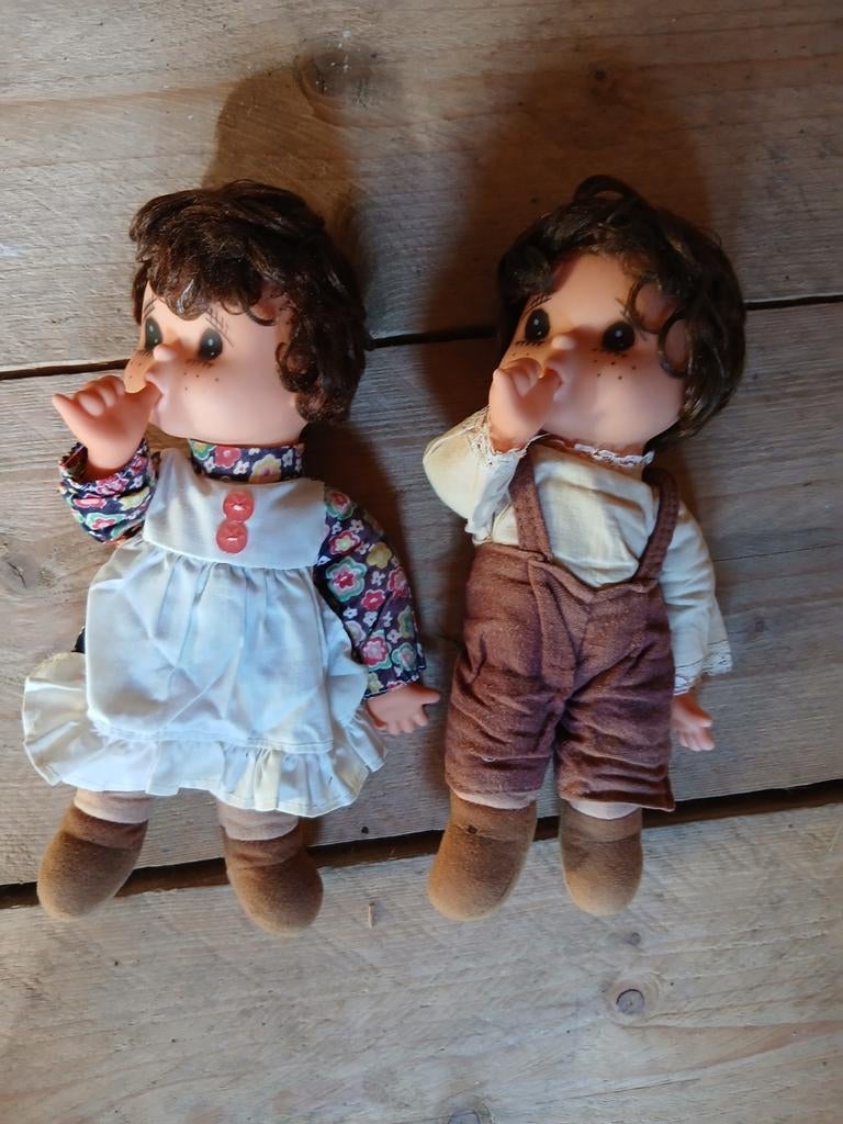 Vintage poppen set - jongen en meisje, Ophalen of Verzenden, Gebruikt, Overige typen