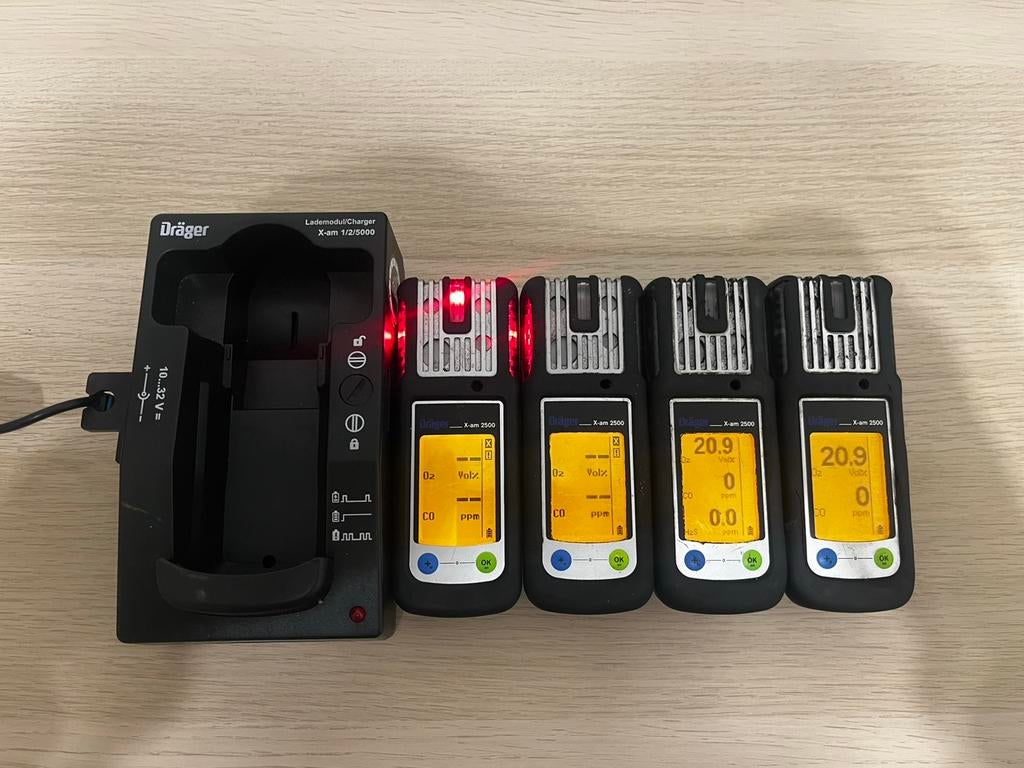 Dräger X-am 2500 gasmeters  4 stuks + lader, Doe-het-zelf en Verbouw, Ophalen of Verzenden, Gebruikt