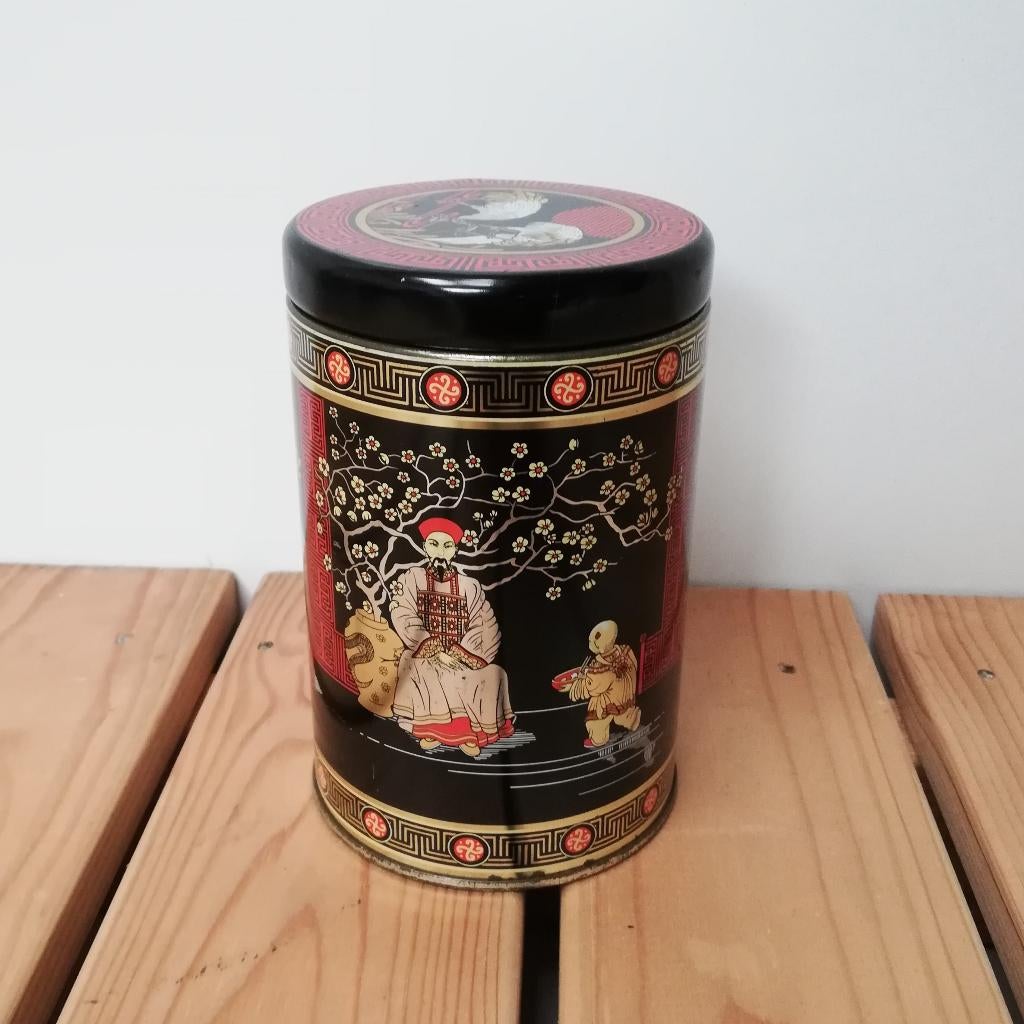 Rond Oosters blik, Verzamelen, Blikken, Ophalen of Verzenden, Gebruikt, Thee, Overige merken